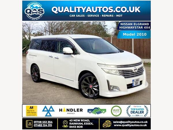 Nissan Elgrand NISSAN ELGRAND HIGHWAYSTAR 4X4 AUTO 3.5, ULEZ, 10-60, 7 SEAT, FRESH IMPORT, 5dr
