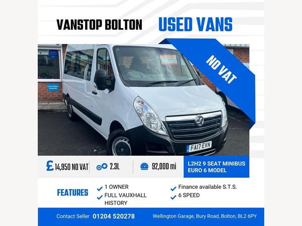 Vauxhall Movano 2.3 F3500 L2H2 COMBI CDTI S/S 5d 145 BHP FINANCE AVAILABLE TODAY