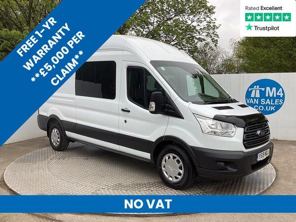 Ford Transit 350 EcoBlue LWB H/R Crewcab A/C Euro 6 **NO VAT**