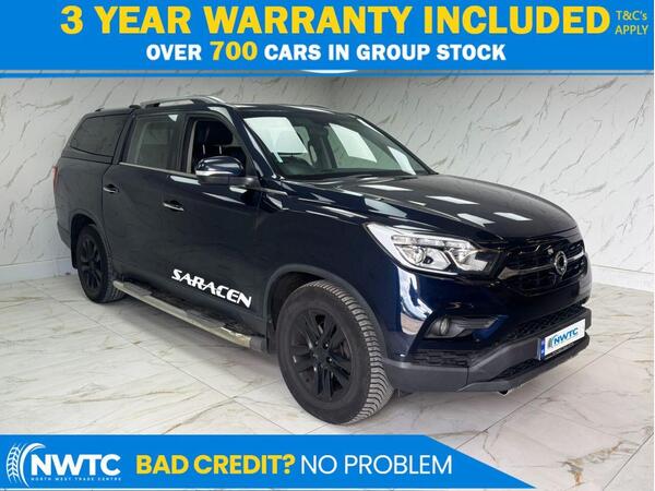 SsangYong Musso **NO V.A.T!!**AUTO!**2.2D Saracen Pickup Double Cab 4dr Diesel Auto 4WD Euro 6 (181 ps) F/S/H X6!! RIGID BOX! NO VAT! FSHX6! COMES WITH RIGID BOX (£