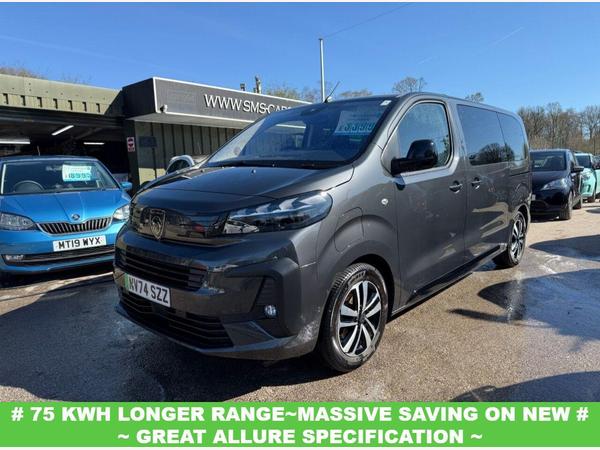 Peugeot e-Traveller 75kWh Allure Standard MPV 5dr Electric Auto MWB (8 Seat, 7.4kW Charger) (136 ps) D.O.R. 30/12/2024 ~ MASSIVE SAVING