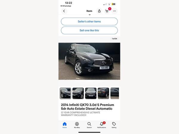 Infiniti QX70 3.0d V6 S Premium Auto 4WD Euro 5 5dr