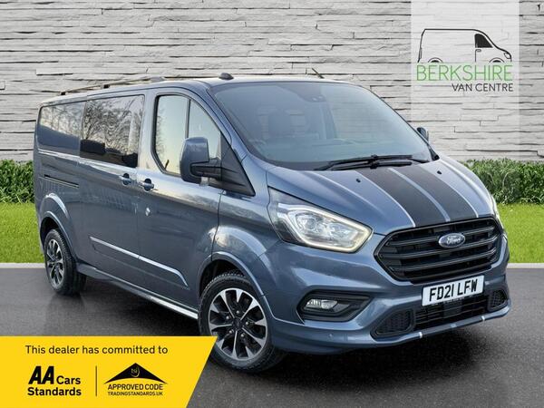Ford Transit Custom 2.0 320 EcoBlue Sport Crew Van Double Cab 5dr Diesel Manual L2 H1 Euro 6 (s/s) (185 ps) 3 Month Warranty, 12 Month MOT