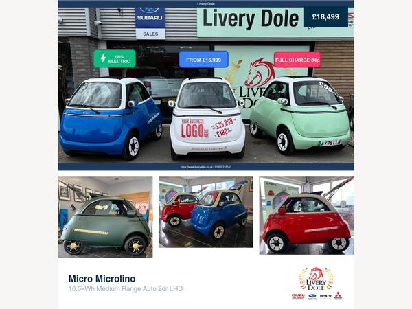 Micro Microlino 10.5kWh Medium Range Auto 2dr LHD